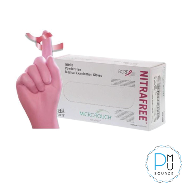 Micro-Touch Pink Nitrile Gloves (100/Box)